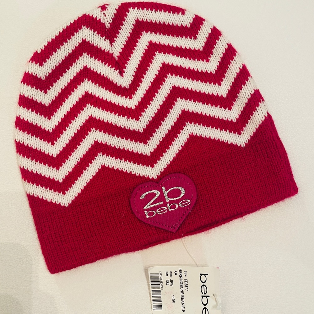 NWT Pink & White 2b Bebe Women’s Hat
